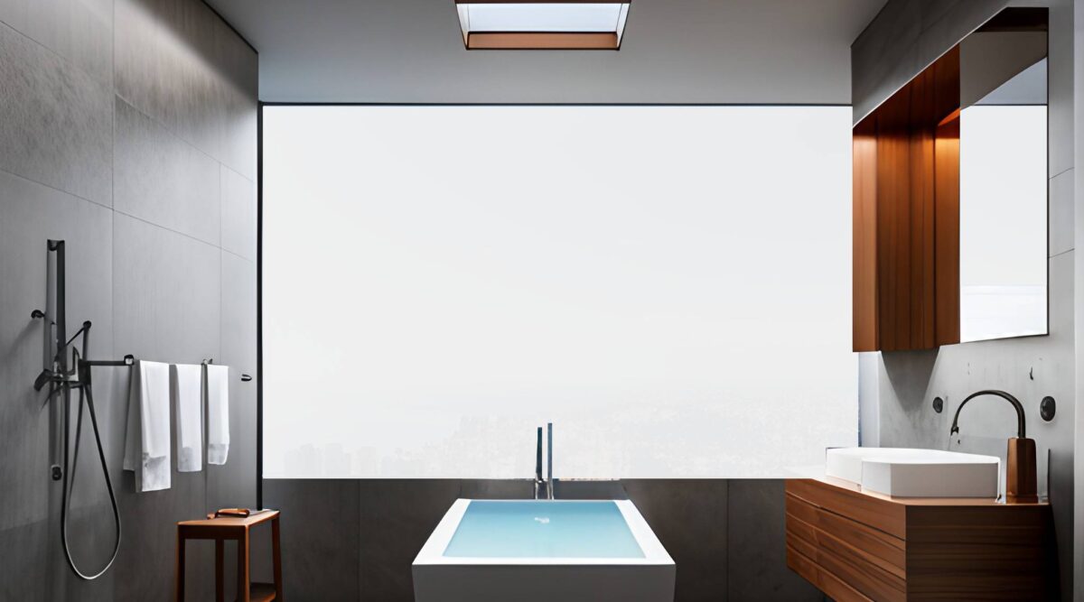 frosted film in bathroom image